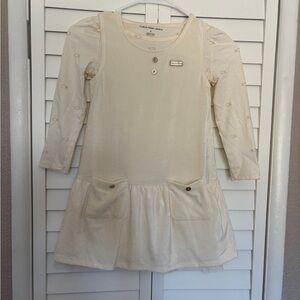 Calvin Klein Ivory Long Sleeve Dress with Pockets